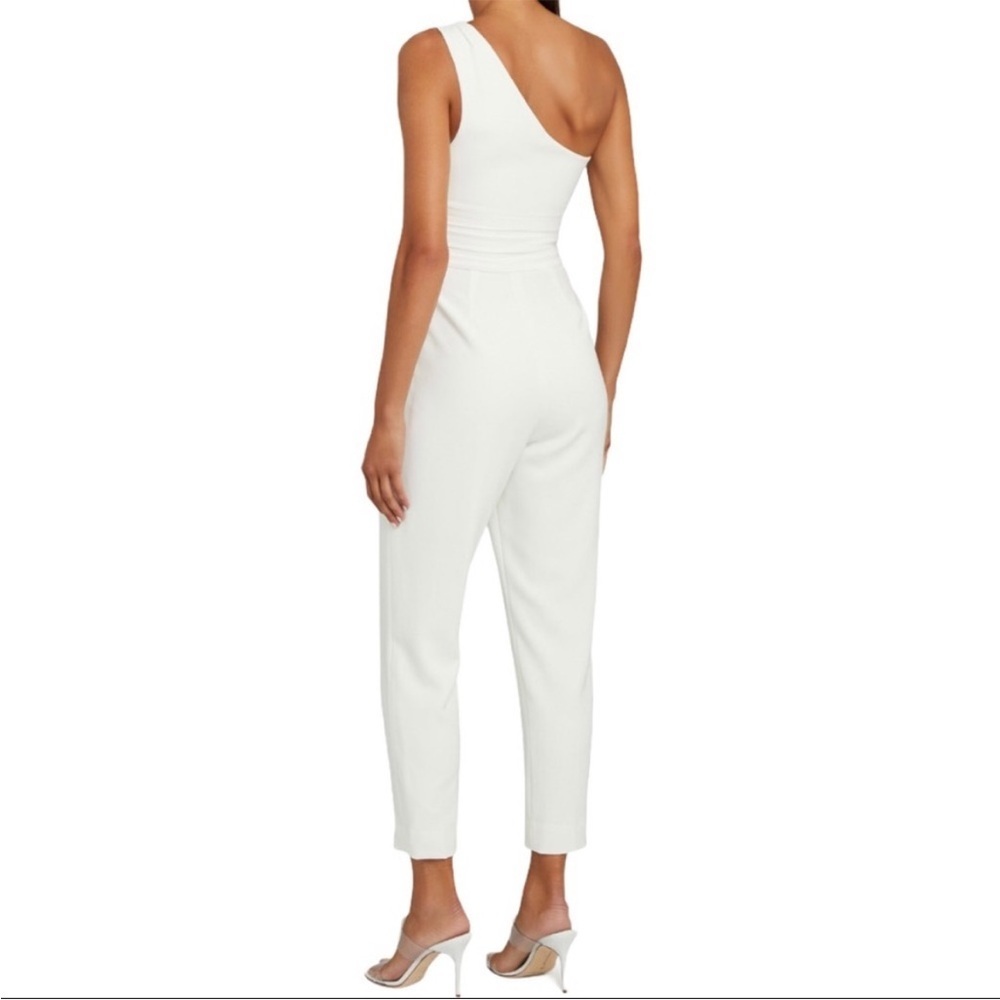 ALC Athena One Shoulder Cropped Jumpsuit Ivory - Picture 2 of 7
